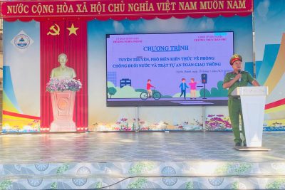 NGOẠI KHÓA TUYÊN TRUYỀN PHÒNG CHỐNG ĐUỐI NƯỚC, MA TÚY, THUỐC LÁ ĐIỆN TỬ VÀ ĐẢM BẢO TRẬT TỰ AN TOÀN GIAO THÔNG